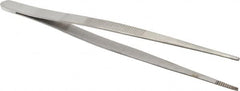 General - 6" OAL Utility Tweezers - Blunt, Serrated Points - Caliber Tooling