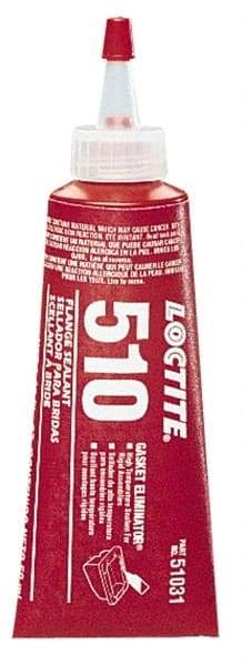 Loctite - 50ml 510 Gasket Eliminator Flange Sealant - -65 to 400°F, Red, Comes in Tube - Caliber Tooling