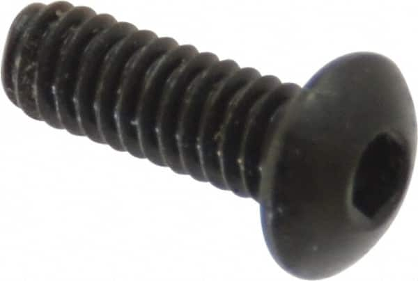 Value Collection - #5-40 UNC Hex Socket Drive, Button Screw - Alloy Steel, Black Oxide Finish, Fully Threaded, 3/8" Length Under Head - Caliber Tooling