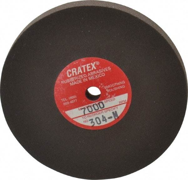 Cratex - 3" Diam x 1/4" Hole x 1/4" Thick, Surface Grinding Wheel - Silicon Carbide, Medium Grade, 7,000 Max RPM, Rubber Bond, No Recess - Caliber Tooling