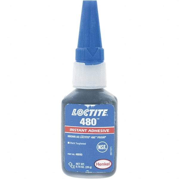 Loctite - 20gr Bottle Black Instant Adhesive - 480 PRISM 20G NON NSF LOCTIT PRISM INST ADH - Caliber Tooling