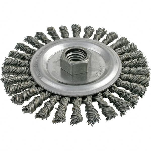 Brush Research Mfg. - 4-1/2" OD, 5/8-11 Arbor Hole, Stringer Bead Carbon Wheel Brush - 3/16" Face Width, 13/16" Trim Length, 9,000 RPM - Caliber Tooling