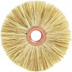 Brush Research Mfg. - 2" OD, 1/2" Arbor Hole, Crimped Tampico Wheel Brush - 3/8" Face Width, 9/16" Trim Length, 20,000 RPM - Caliber Tooling