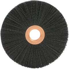 Brush Research Mfg. - 3" OD, 5/8" Arbor Hole, Crimped 6-12 Nylon Wheel Brush - 1/2" Face Width, 15/16" Trim Length, 20,000 RPM - Caliber Tooling