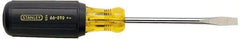 Stanley - 7/32" Blade Width, 6-3/4" OAL Standard Slotted Screwdriver - 3" Blade Length, Round Shank, Acetate with Rubber Grip Handle - Caliber Tooling