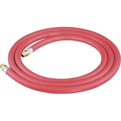 Dynabrade - 3/8" ID x 11/16" OD 8' Long Hose - Male/Male Ends, 90 Working psi, 1/4" Fitting, Red - Caliber Tooling