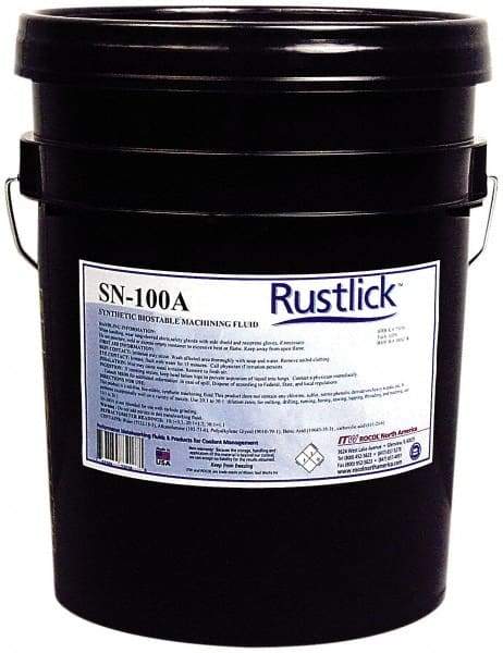 Rustlick - Rustlick SN-100A, 5 Gal Pail Cutting & Grinding Fluid - Synthetic, For Machining, Sawing - Caliber Tooling