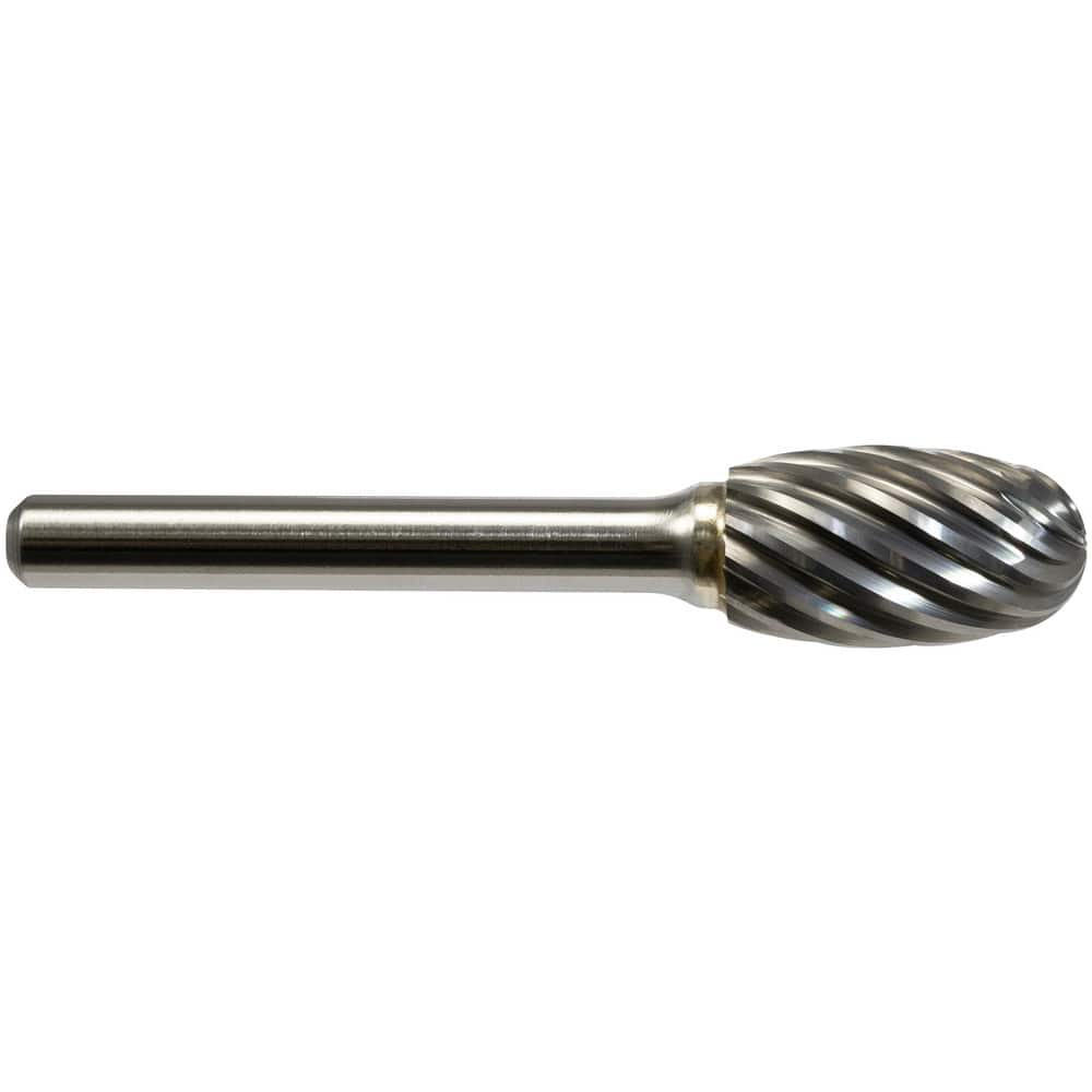 Burrs; Head Material: Solid Carbide; Head Shape: Oval; Tooth Style: Steel Cut; Shank Diameter (Decimal Inch): 1/4; Length of Cut (Inch): 7/8; Overall Length (Inch): 2-5/8; Head Length (Decimal Inch): 0.8750; Head Coating: None; Head Length (mm): 22.23; Ma