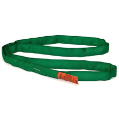 Slings & Tiedowns (Load-Rated); Sling Type: Round; Length (Feet): 8; Vertical Capacity (Lb.): 5300; Choker Capacity (Lb.): 4240; Basket Capacity (Lb.): 10600; Eye Type: No Eye; Sling Material: Polyester; Sling Width: 1.8 in; Sling Diameter: 0.9 in; Maximu