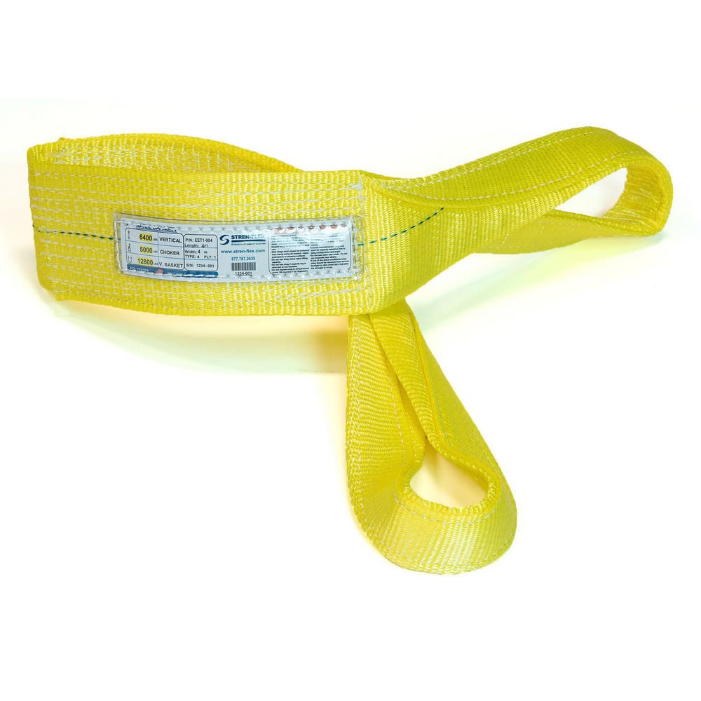 Slings & Tiedowns (Load-Rated); Sling Type: Eye & Eye; Length (Feet): 20; Vertical Capacity (Lb.): 9600; Choker Capacity (Lb.): 7600; Width (Inch): 6; Basket Capacity (Lb.): 19200; Eye Type: Twisted Eye; Sling Material: Polyester; Sling Width: 6 in; Eye L