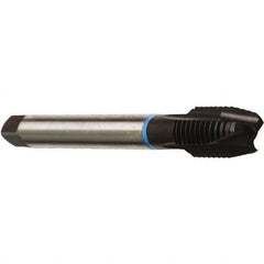 Emuge - 5/8-18 UNF, 3 Flute, Nitride Finish, Cobalt Spiral Point Tap - Plug Chamfer, Right Hand Thread, 3-13/16" OAL, 0.866" Thread Length, 0.48" Shank Diam, 3B Class of Fit, Series Rekord B - Exact Industrial Supply