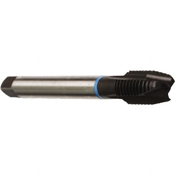 Emuge - 7/16-20 UNF, 3 Flutes, Plug Chamfer, Nitride Finish, Cobalt Spiral Point STI Tap - 0.367" Shank Diam, 0.275" Square Size, 3B Class of Fit, Series Rekord B-VA - Exact Industrial Supply