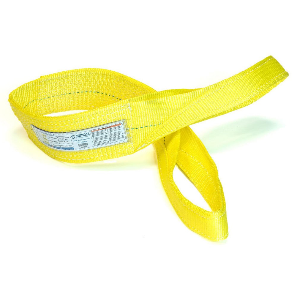 Slings & Tiedowns (Load-Rated); Sling Type: Eye & Eye; Length (Feet): 8; Vertical Capacity (Lb.): 4800; Choker Capacity (Lb.): 3800; Width (Inch): 3; Basket Capacity (Lb.): 9600; Eye Type: Flat Eye; Sling Material: Polyester; Sling Width: 3 in; Eye Length