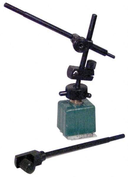 Fowler - Fine Adjustment Indicator Positioner & Holder with Base - Rectangular Base, 1-5/16" Base Height, 1-1/4" Base Length, 1-1/4" Base Width - Caliber Tooling