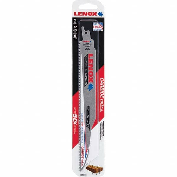 Lenox - Reciprocating Saw Blades Blade Material: Carbide Blade Length (Inch): 9 - Caliber Tooling