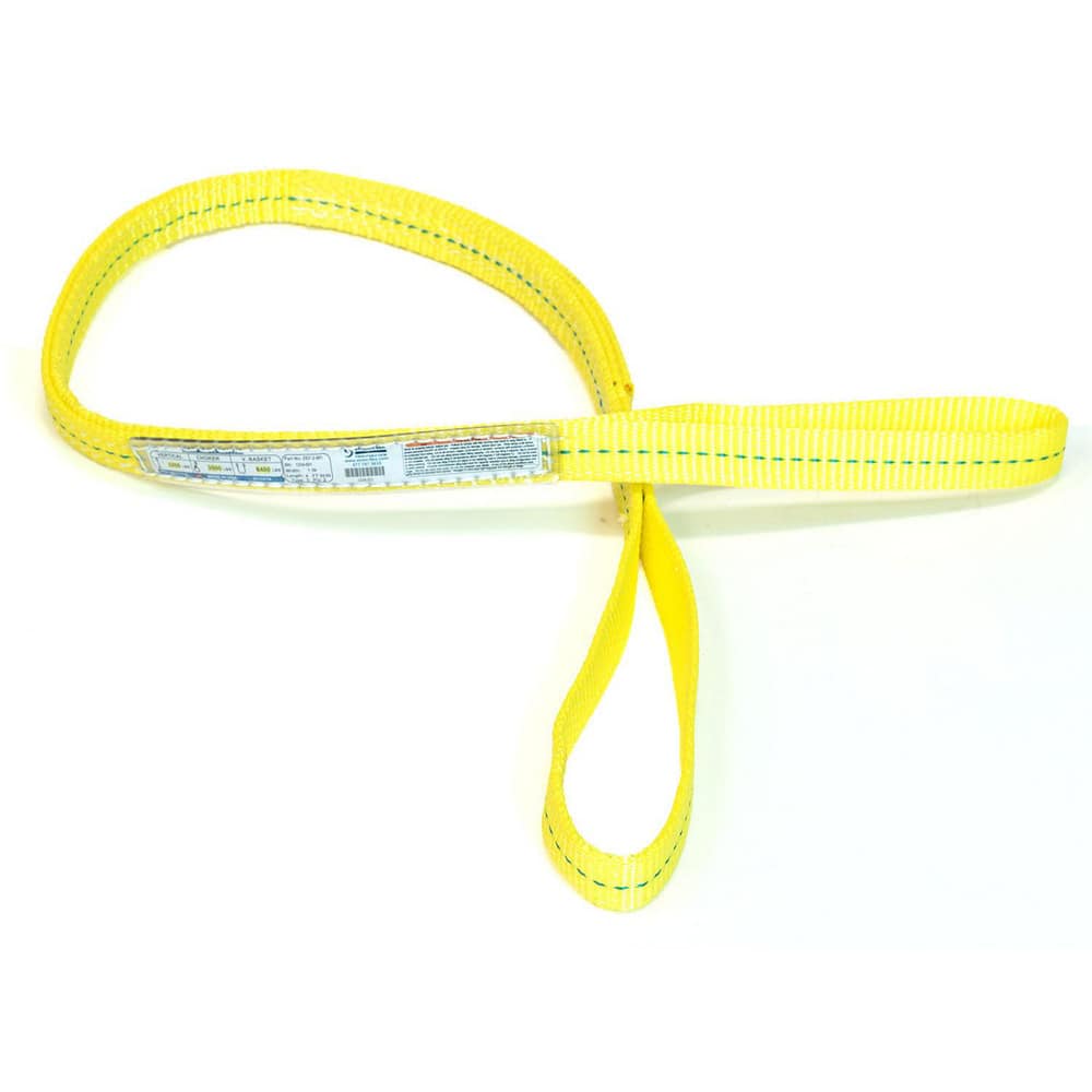 Slings & Tiedowns (Load-Rated); Sling Type: Eye & Eye; Length (Feet): 10; Vertical Capacity (Lb.): 3200; Choker Capacity (Lb.): 2500; Width (Inch): 1; Basket Capacity (Lb.): 6400; Eye Type: Flat Eye; Sling Material: Polyester; Sling Width: 1 in; Eye Lengt