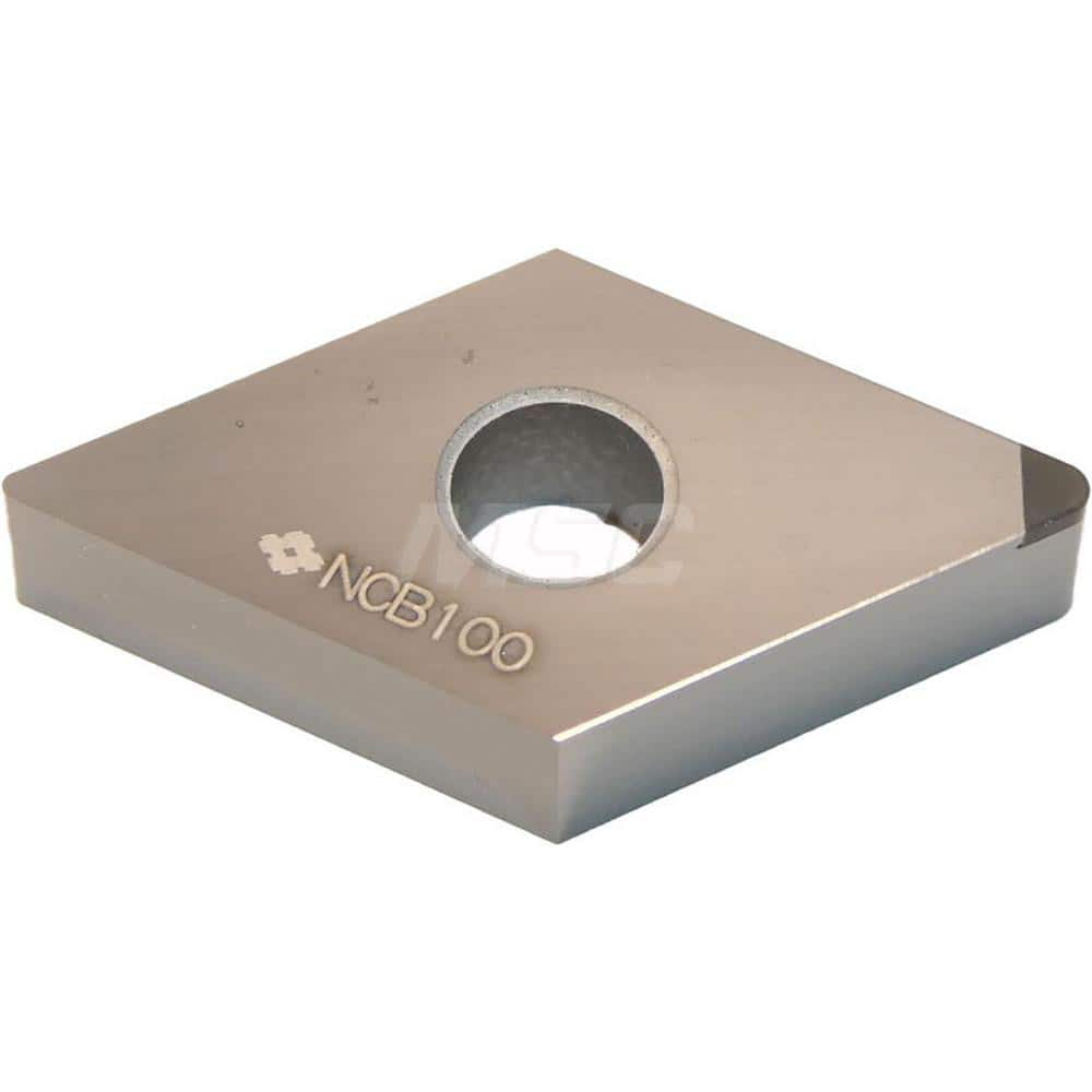 Turning Insert:  NUDNGA433 NCB100,  Cubic Boron Nitride Uncoated Finish,  Neutral,  0.0787″ Long,  0.0472″ Corner Radius,  55.0 &deg N/A Diamond,  Series  NCB100