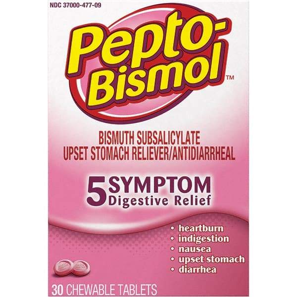 Pepto-Bismol - Original Flavor Medi-First Pain Relief Chewables - Antacids & Stomach Relief - Caliber Tooling