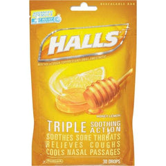 HALLS - Honey Lemon Flavor Cough Drop Lozenges - Sore Throat Relief - Caliber Tooling