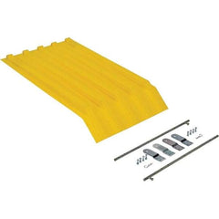 Vestil - Yellow Polypropylene Self-Dumping Hopper Poly Lid - Use with Dumpers - Caliber Tooling