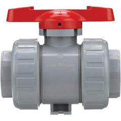 Asahi/America - 4" Pipe, Standard Port, CPVC True Union Design Ball Valve - Inline - Two Way Flow, Threaded Ends, Tee Handle, 150 WOG - Caliber Tooling