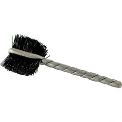 Brush Research Mfg. - 4 Rows x 19 Columns Nylon Scratch Brush - 5-3/4" Brush Length, 13-3/4" OAL, 1 Trim Length, Wood Curved Back Handle - Caliber Tooling