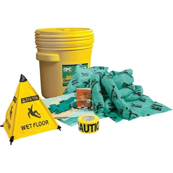 Brady SPC Sorbents - 17 Gal Capacity Chemical Spill Kit - 20 Gal Polyethylene Drum - Caliber Tooling