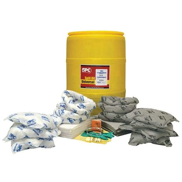 Brady SPC Sorbents - 38 Gal Capacity Oil Only & Universal Spill Kit - 55 Gal Polyethylene Drum - Caliber Tooling