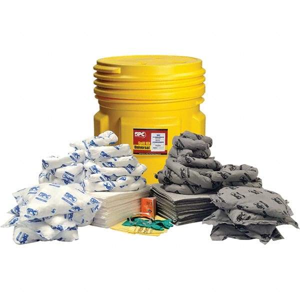 Brady SPC Sorbents - 77 Gal Capacity Oil Only & Universal Spill Kit - 95 Gal Polyethylene Drum - Caliber Tooling