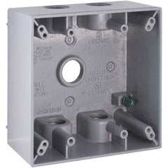 Hubbell-Raco - 4-1/2 x 4-1/2 x 2-1/4" Aluminum Square Weather Resistant Outlet Box - Caliber Tooling