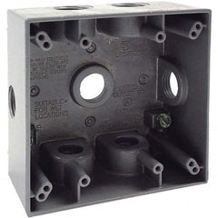 Hubbell-Raco - 4-1/2 x 4-1/2 x 2-1/4" Aluminum Square Weather Resistant Outlet Box - Caliber Tooling