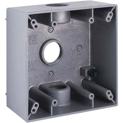 Hubbell-Raco - 4-1/2 x 4-1/2 x 2-1/4" Aluminum Square Weather Resistant Outlet Box - Caliber Tooling