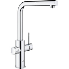 Lavatory Faucets; Type: Pull-Out Kitchen Faucet; Inlet Location: Back; Spout Type: Pullout; Swivel; High Arc; Inlet Pipe Size: 1/2 in; Design: One Handle; Inlet Gender: Male; Handle Type: Lever; Maximum Flow Rate: 1.8; Mounting Centers: Single Hole; Mater