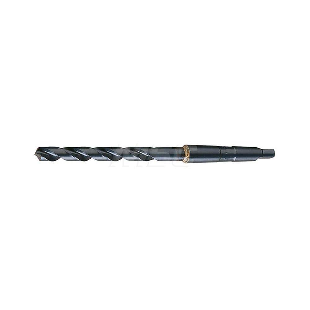 Taper Shank Drill Bit: 1.125″ Dia, 3MT, 118 °, High Speed Steel Oxide Finish, 11.75″ OAL, Radial Point, Spiral Flute