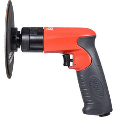 Handheld Disc Sanders; Speed (RPM): 12000; Air Pressure (psi): 90; Air Inlet Size (Inch): 1/4; Exhaust Location: Through Handle; Pad Size: 5 in; For Use With: Sanding Discs with 7/8″ Hole; Spindle Size: 3/8-24; Air Consumption CFM: 25.00; Overall Length (