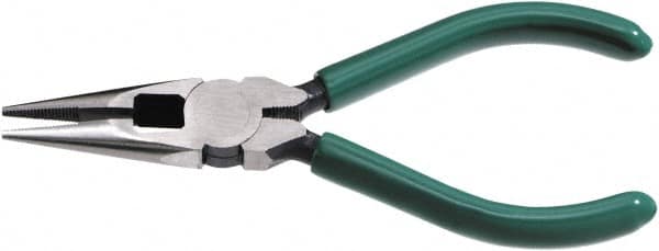 SK - 6-1/2" OAL, 3-1/2" Jaw Length x 5/8" Jaw Width, Long Nose Side Cutting Chain Nose Pliers - Caliber Tooling