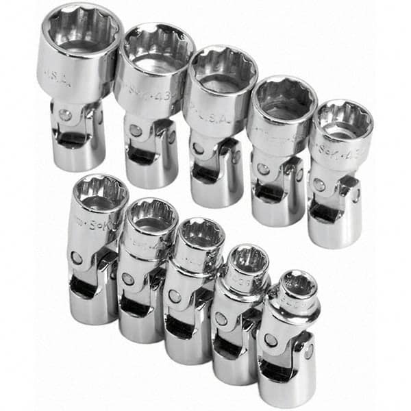 SK - 1/4" Drive Standard Socket Set - 5 to 14mm, Metric Measurement Standard - Caliber Tooling