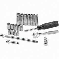 SK - 1/4" Drive Deep Socket Set - 4 to 12mm, Metric Measurement Standard - Caliber Tooling