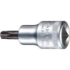 Hand Hex & Torx Bit Sockets; Socket Type: Torx Bit Socket; Drive Size (Fractional Inch): 1/2; Hex Size (mm): 0.000; Torx Size: T25; Bit Length (mm): 17.00; Insulated: No; Tether Style: Not Tether Capable; Material: Chrome Alloy Steel; Finish: Chrome-Plate