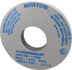 Norton - 14" Diam x 5" Hole x 1-1/2" Thick, I Hardness, 60 Grit Surface Grinding Wheel - Aluminum Oxide, Type 1, Medium Grade, 1,800 Max RPM, Vitrified Bond, No Recess - Caliber Tooling