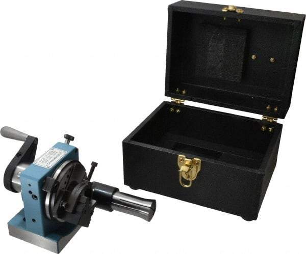 Harig - 5C Compatible, 24 Increment, Horizontal Combination V-Block & Collet Indexer - 3" High Center, 1" Max Collet Capacity, 4" Wide x 3-1/2" Deep Base, 5-5/8" Overall Height, Manual & Motorized Operation - Caliber Tooling