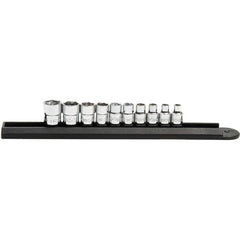 Socket Sets; Set Type: Socket Set; Drive Size: 1/4 in; Maximum Socket Depth (Decimal Inch): 0.5630; Minimum Socket Depth (Decimal Inch): 0.1880; Material: Alloy Steel; Number Of Pieces: 10; 1/4 Drive Sizes: 3/16, 7/32, 1/4, 9/32, 5/16, 11/32, 3/8, 7/16, 1