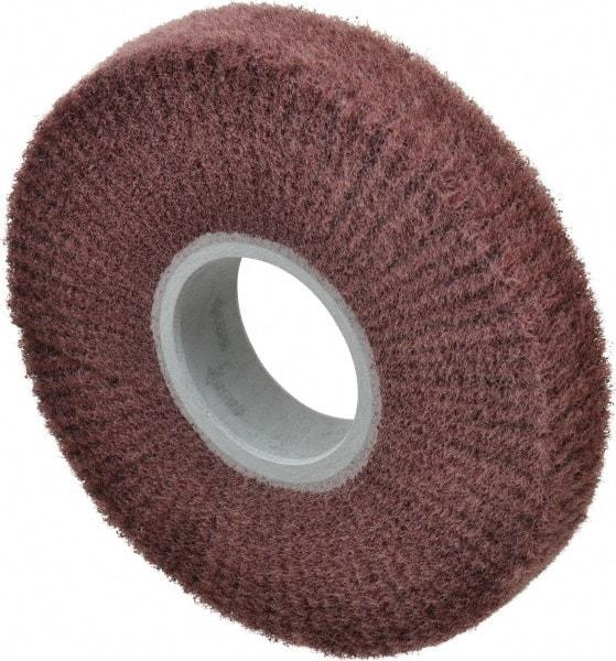 3M - 6" Diam Aluminum Oxide Finishing Flap Wheel - 2" Hole, 1" Wide, Density 5, Nonwoven, Fine Grade, 3,400 Max RPM - Caliber Tooling