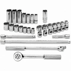 SK - 3/8" Drive Standard Deep Socket Set - 3/8 to 3/4", Inch Measurement Standard - Caliber Tooling