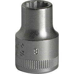 Hand Sockets; Socket Type: Standard; Drive Size: 3/8 in; Socket Size (mm): 7; Drive Style: Hex; Overall Length (Decimal Inch): 0.9100; Material: Steel; Insulated: No; Tether Style: Not Tether Capable; Features: Anti-Slip Drive profile; Thin wall; Coating/