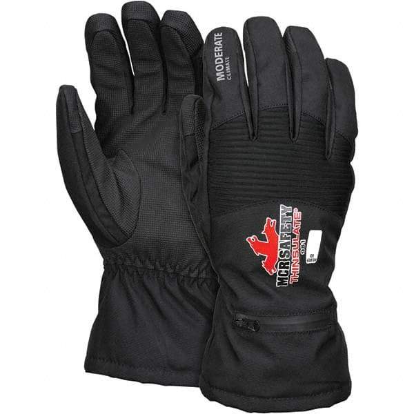 MCR Safety - Size M Synthetic Blend Work Gloves - For Cold Weather, Uncoated, Slip-On Cuff, Full Fingered, Black, Paired - Caliber Tooling