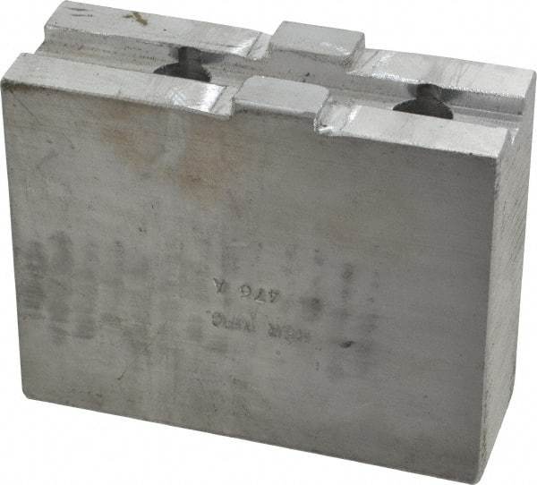 H & R Manufacturing - Tongue & Groove Attachment, Square Soft Lathe Chuck Jaw - Aluminum, 2.12" Btw Mount Hole Ctrs, 4-1/4" Long x 1-1/2" Wide x 3-3/8" High, 1/2" Groove - Caliber Tooling