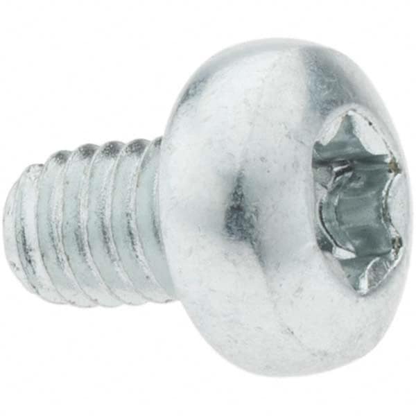 M4x0.7 Coarse 20mm Long 6-Lobe Pin Thread Cutting Screw 12L14 Steel, Pan Head, Self Drilling Point, Zinc-Plated