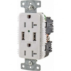 Hubbell Wiring Device-Kellems - USB Receptacles Number of USB Ports: 2 Number of Receptacles: 2 - Caliber Tooling