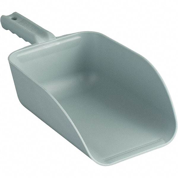 Remco - 82 oz Gray Polypropylene Flat Bottom Scoop - 5.9" Wide x 3.3" Deep Bowl, 4-1/2" Handle Length, 15.1" OAL - Caliber Tooling